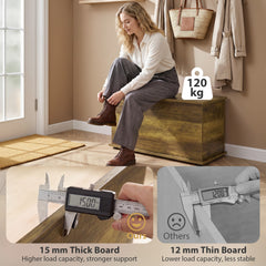 HOMCOM Storage Chest, 102L Blanket Box, Shoe Bench with Safety Hinged Lid, Bed End Bench for Bedroom, 80 x 40 x 45cm, Brown
