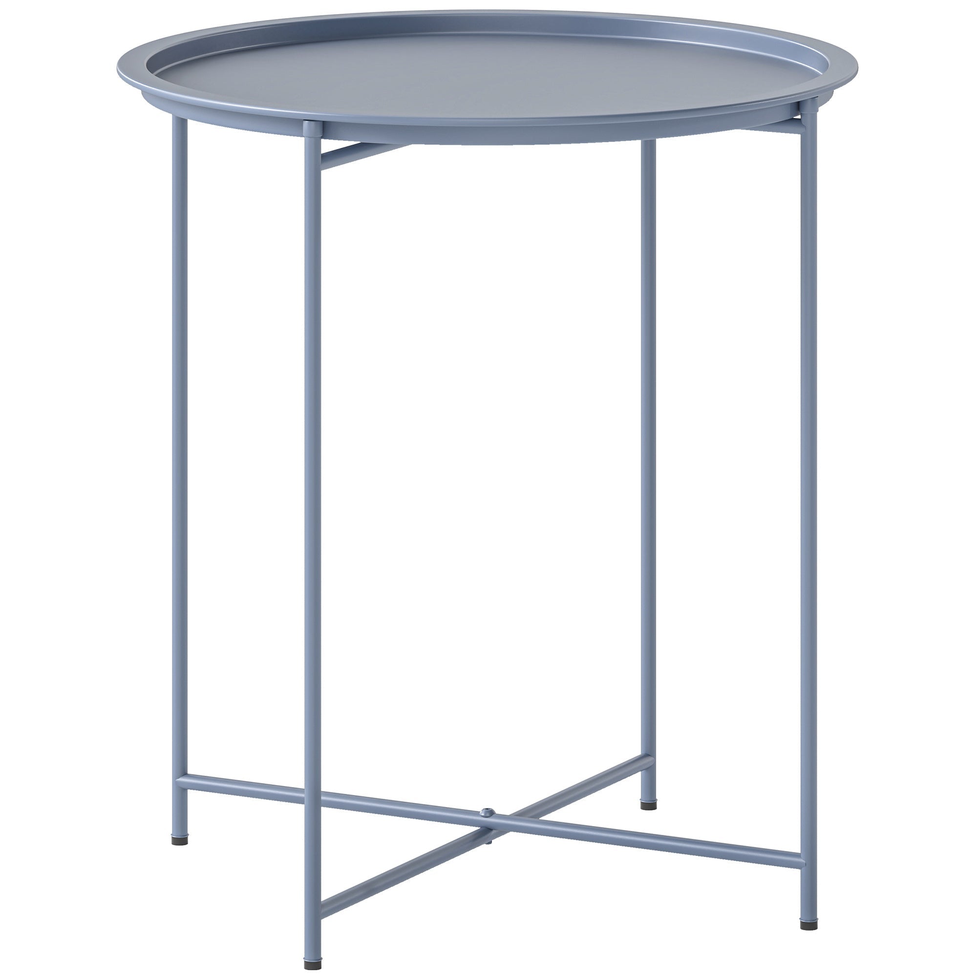 Outsunny Steel Removable Tray Top Garden Table - Blue Grey