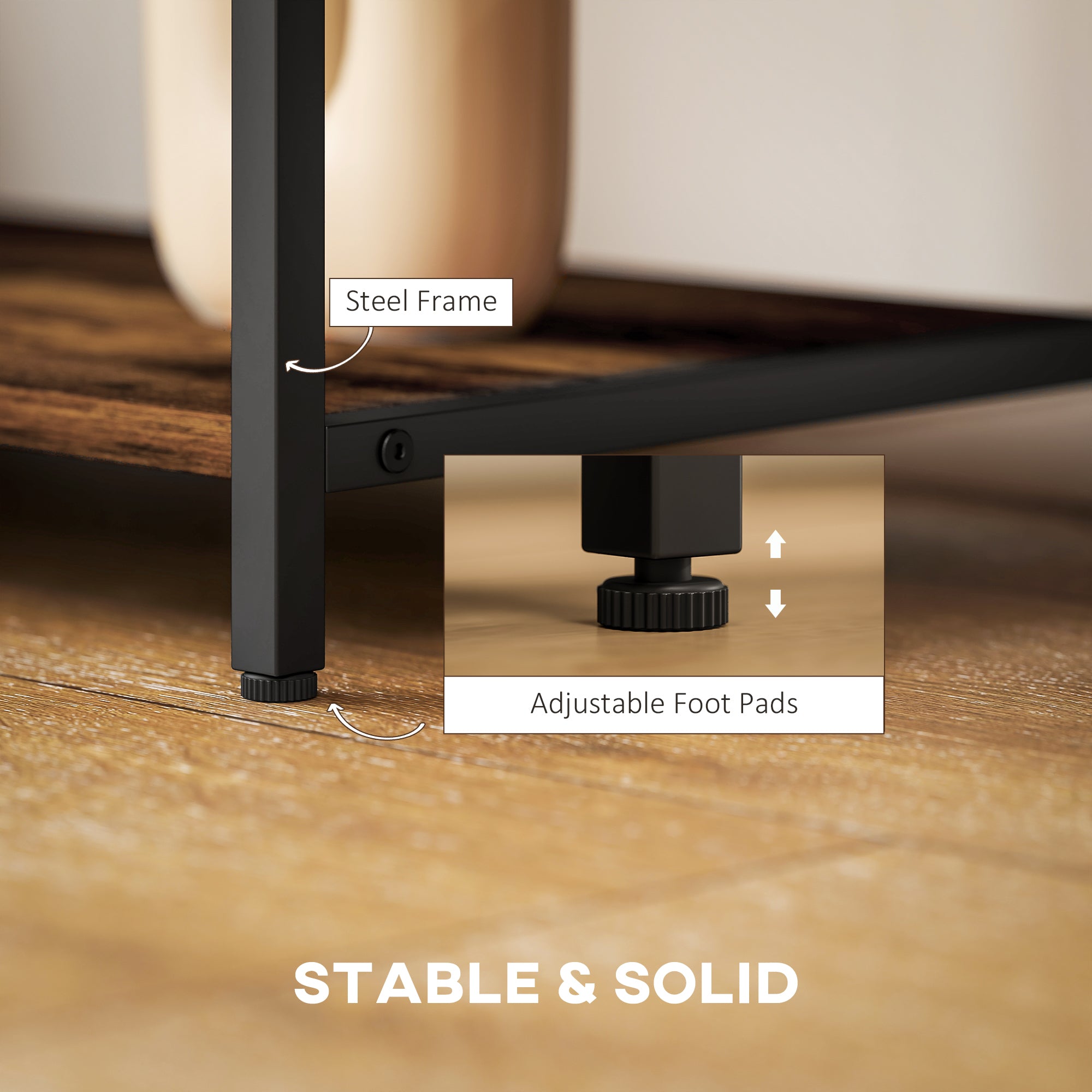 HOMCOM TV Unit for TVs up to 55 Inches, Industrial TV Stand with Storage Shelves, Entertainment Centre for Living Room, Bedroom