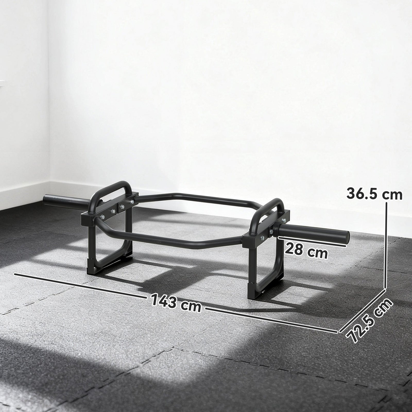 SPORTNOW Olympic Trap Bar, 2" Hex Barbell Bar with 300kg Capacity for Deadlifts, Shrugs, Squats and Farmer Walks