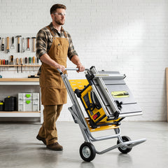 Rolling Foldable Heavy Duty Metal Base with 20cm Rubber Wheels-Yellow