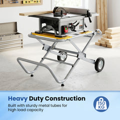 Rolling Foldable Heavy Duty Metal Base with 20cm Rubber Wheels-Yellow