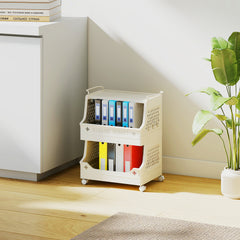 3/4/5/6 Tier Rolling Laundry Basket with Wheels and Handles for Laundry Room-Beige-3-Tier