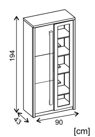 Roma ROM2 Tall Display Cabinet 90cm