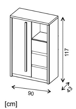 Roma ROM8 Highboard Cabinet 90cm
