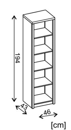 Roma ROM11 Bookcase 45cm