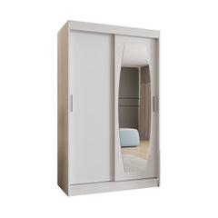 The sliding door wardrobe in a white finish shown from the front