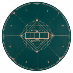 Round Poker Mat for Texas Hold'em 40 Inches Portable Anti-Slip Rubber Base Table Layout-Green