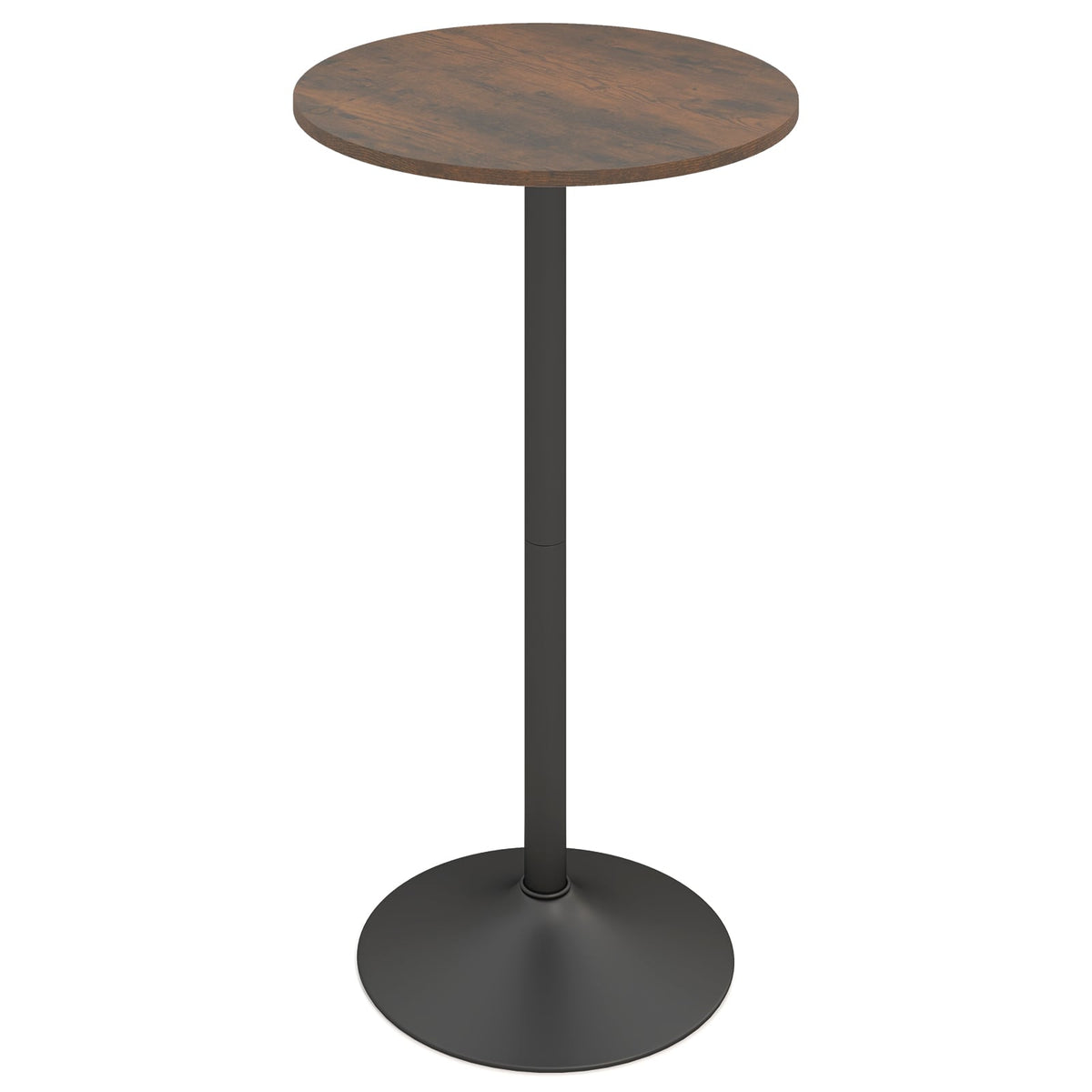 Round Top Pub and Bar Table with MDF Top and Base-1 Piece-Rustic Brown