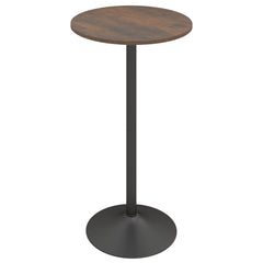 Round Top Pub and Bar Table with MDF Top and Base-1 Piece-Rustic Brown