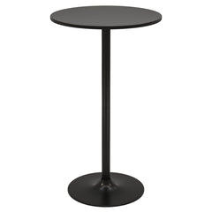 Round Bar Table with Adjustable Height and Metal Base Set of 2-Black
