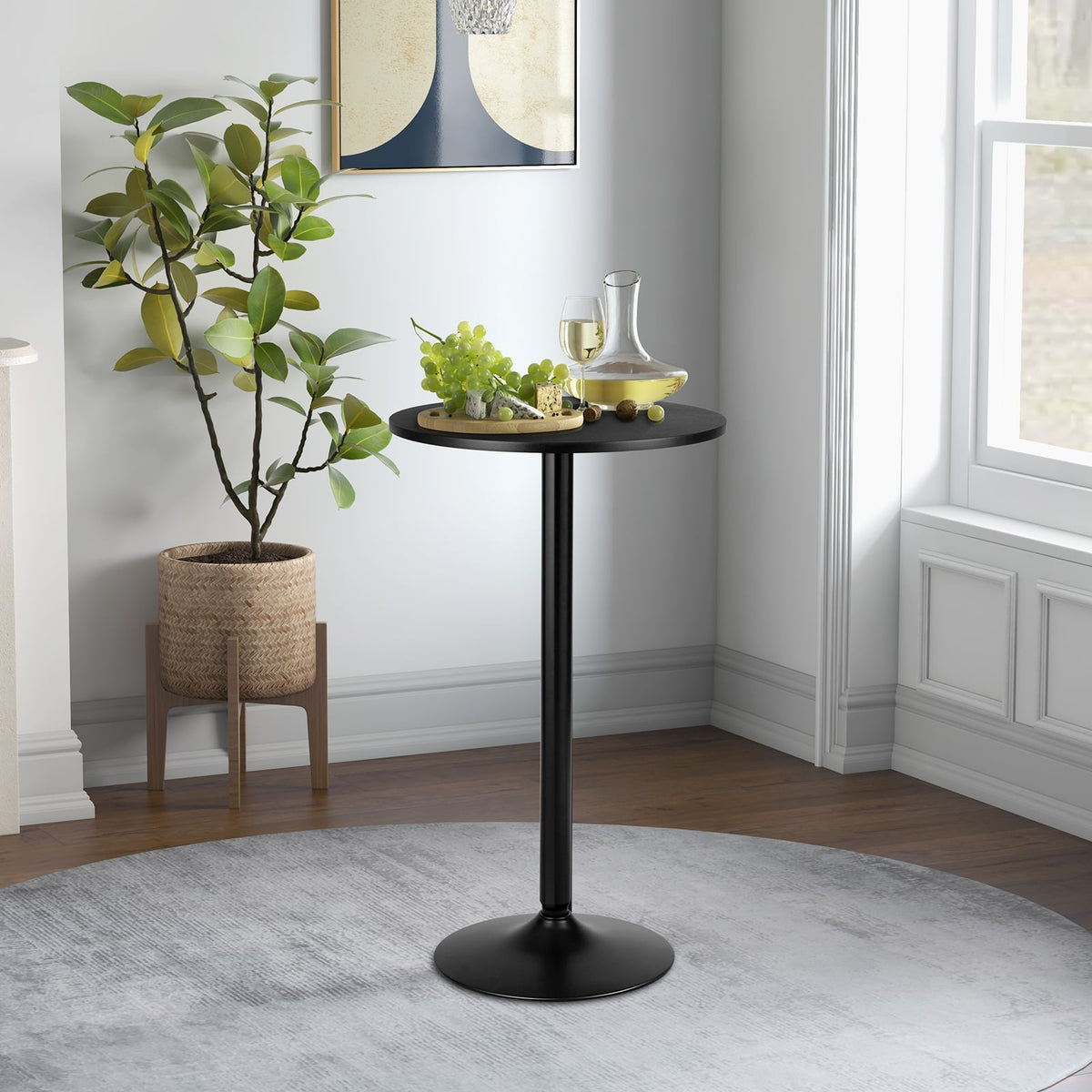 1/2 Pieces Round Top Pub and Bar Table with MDF Top and Base-2 Pieces