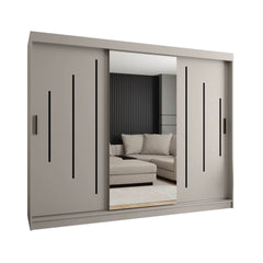 The light grey sliding door wardrobe with doors closed