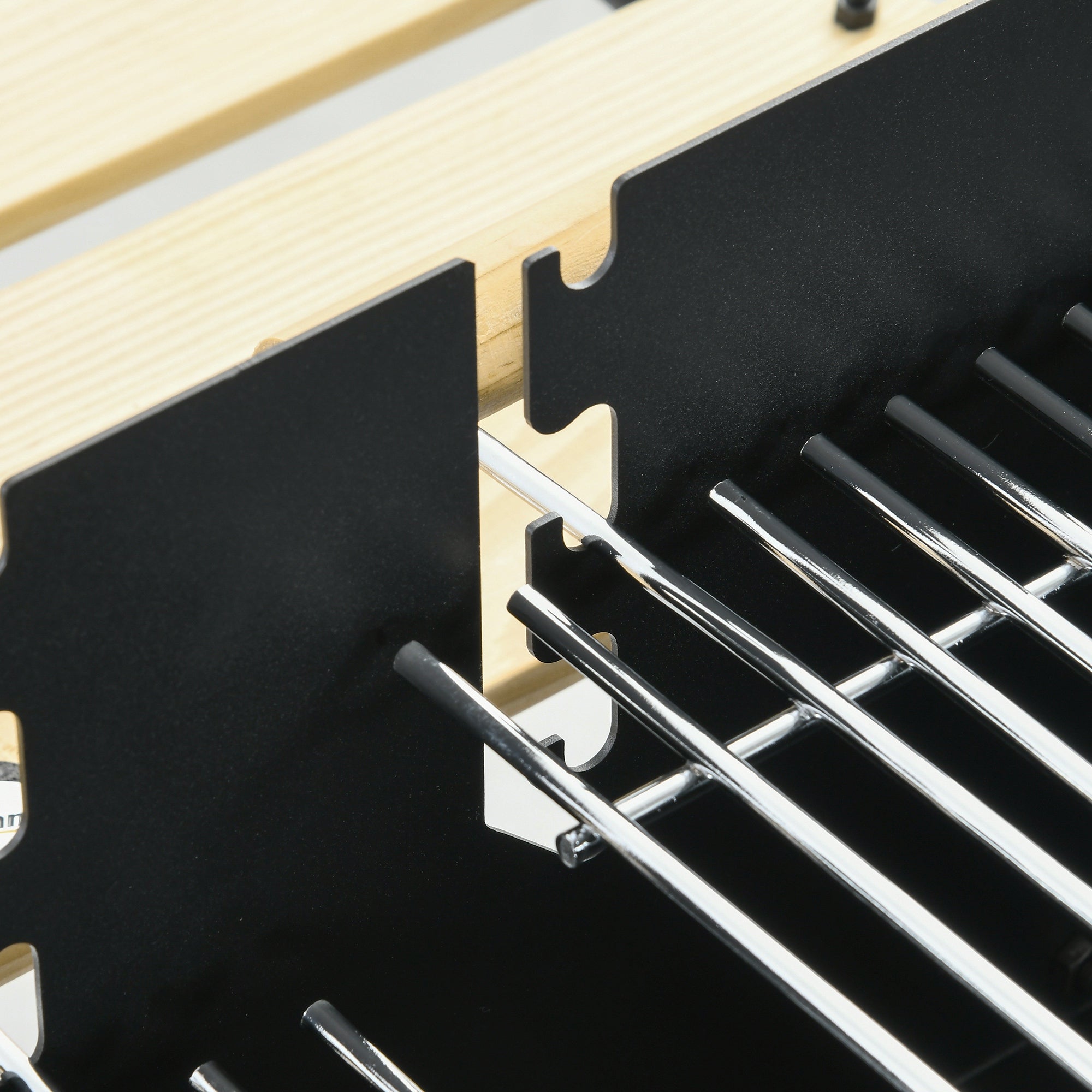 Outsunny Charcoal√Ç BBQ√Ç Grill, Barbecue√Ç Trolley with Double Adjustable Grill, Side Table, Storage Shelf and Wheels for Outdoor Garden Party Cooking, Black