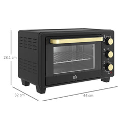 HOMCOM 16L Mini 1400W Countertop Oven - Black