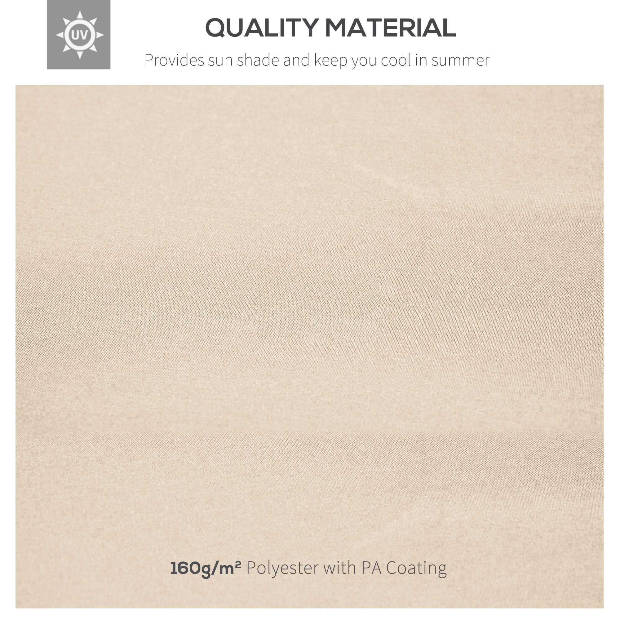 Outsunny 3x3(m) Replacement Gazebo Canopy, Double Tier Roof Top for Garden, Patio, Outdoor, Beige (TOP ONLY)