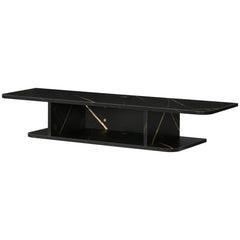 HOMCOM Floating TV Unit Stand for TVs up to 40", Wall Mounted Media Console with Storage Shelf, Entertainment Center, Black