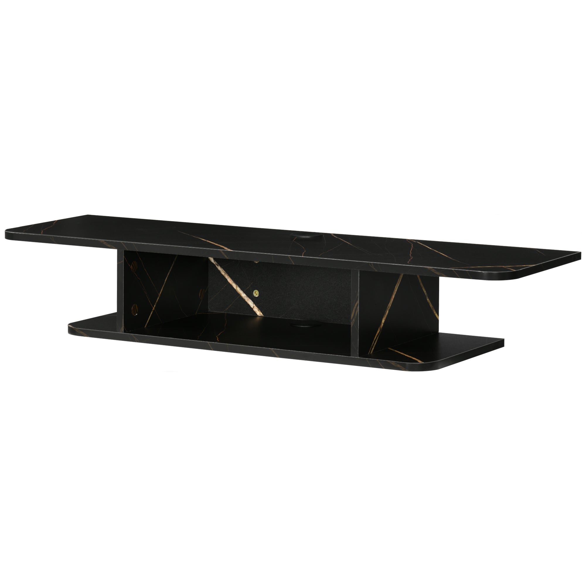 HOMCOM Floating TV Unit Stand for TVs up to 40", Wall Mounted Media Console with Storage Shelf, Entertainment Center, Black