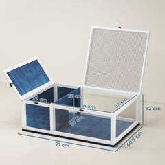 PawHut Tortoise House, Small Reptile Wooden House, with Mesh Roofs, Side Panels, for Turtles, Lizards, Geckos and Snakes