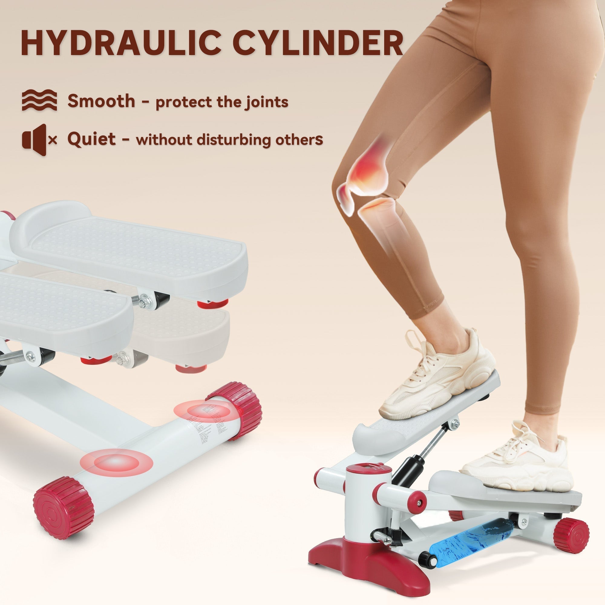 SPORTNOW Mini Stepper Machine, with LCD Monitor, Non-Slip Pedals, Grey