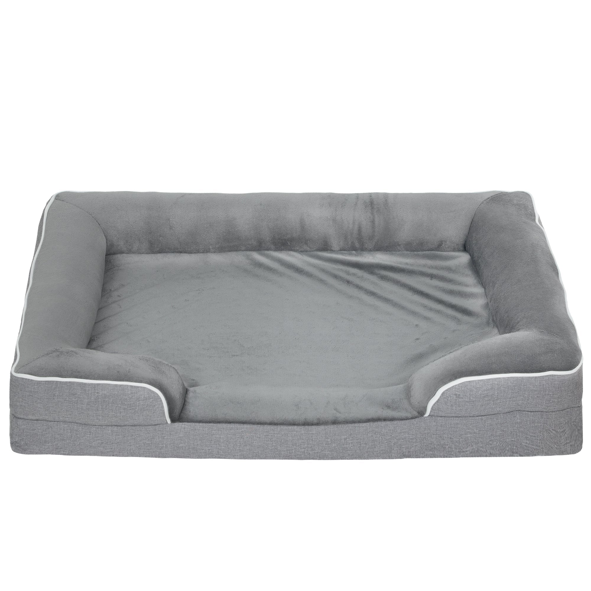 PawHut Dog Sofa Bed, Washable Pet Bed with Removable Cover and Non-Slip Bottom for Cats, Small and Medium Dogs, Grey
