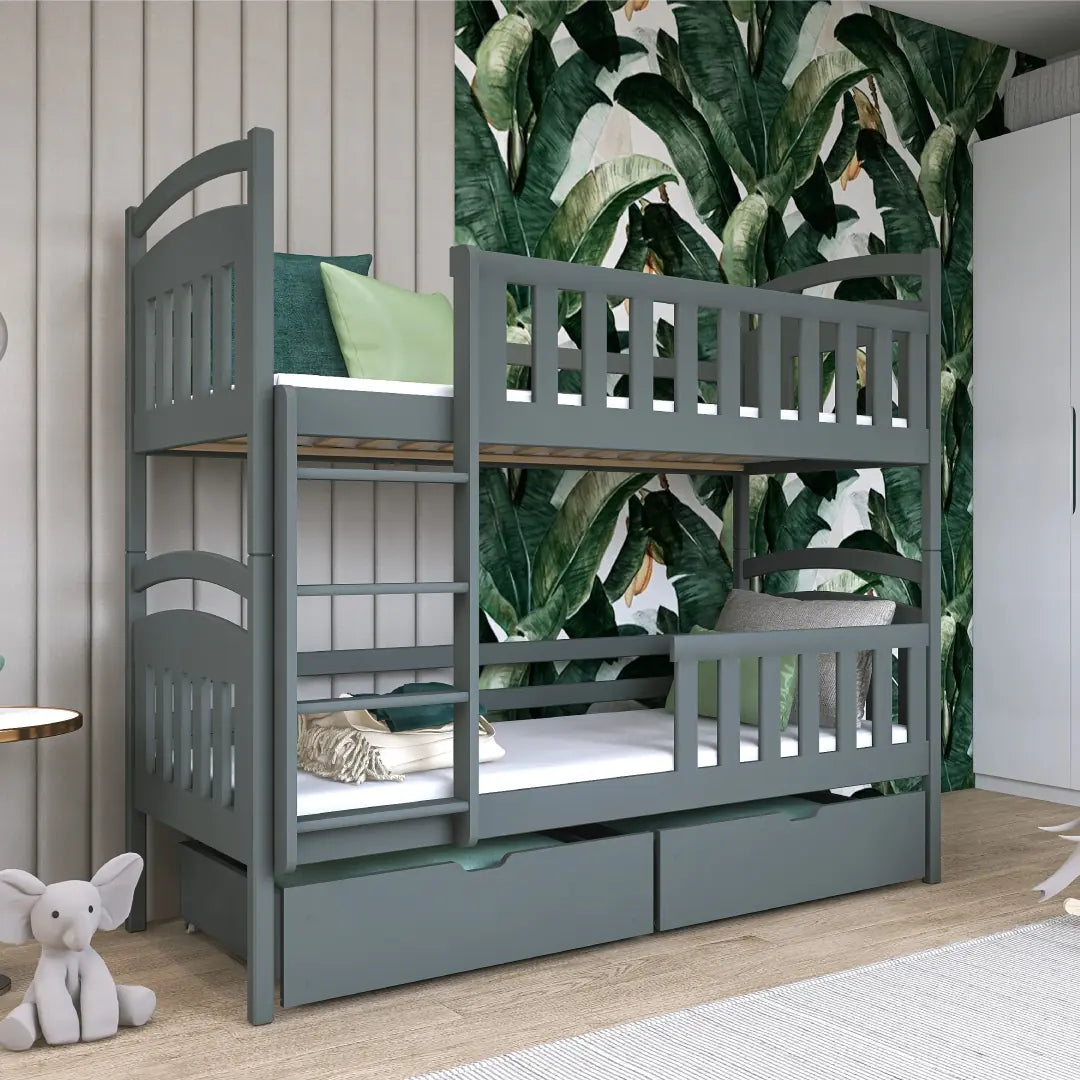 Wooden Bunk Bed Sebus with Storage