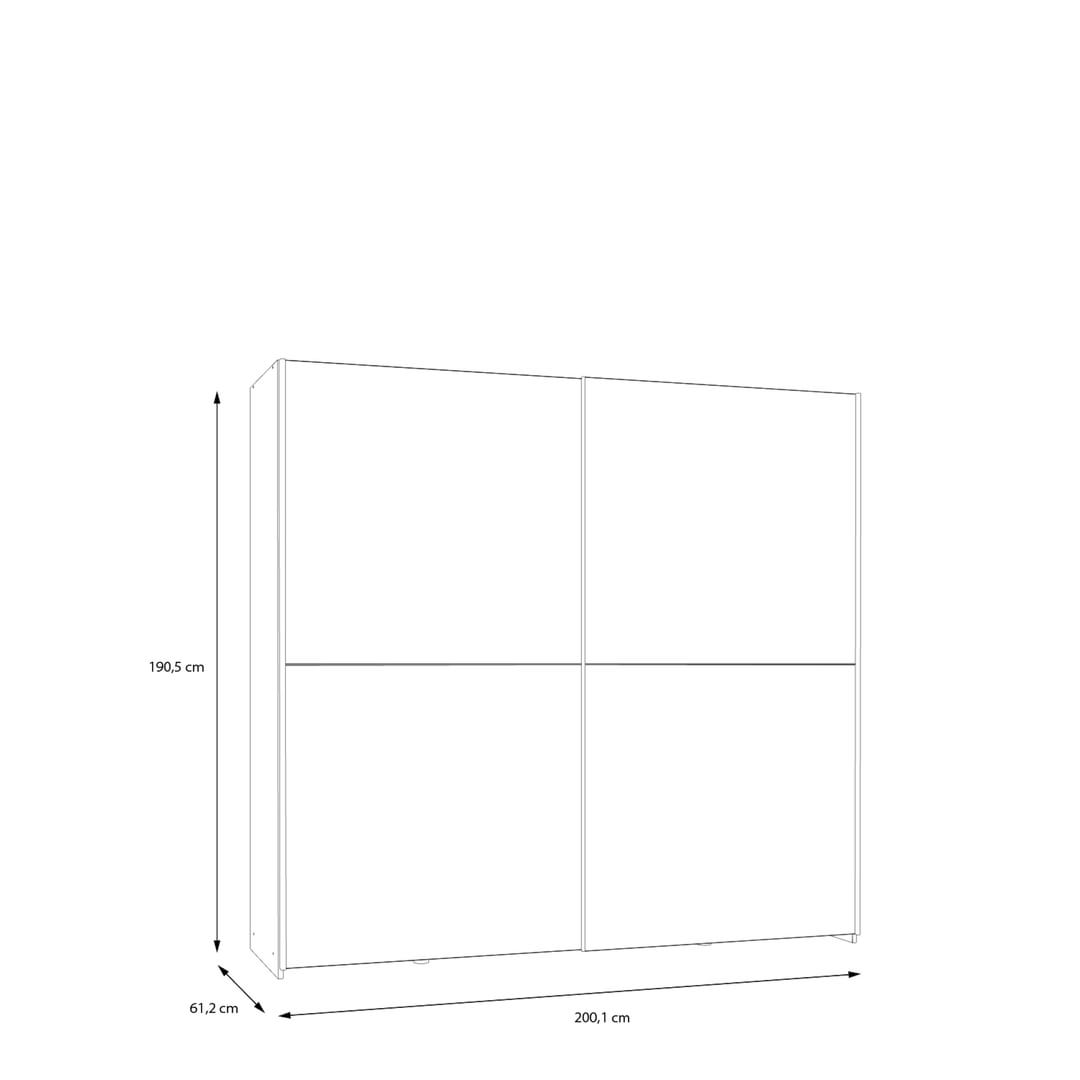 Ballara Sliding Door Wardrobe 200cm, image 9