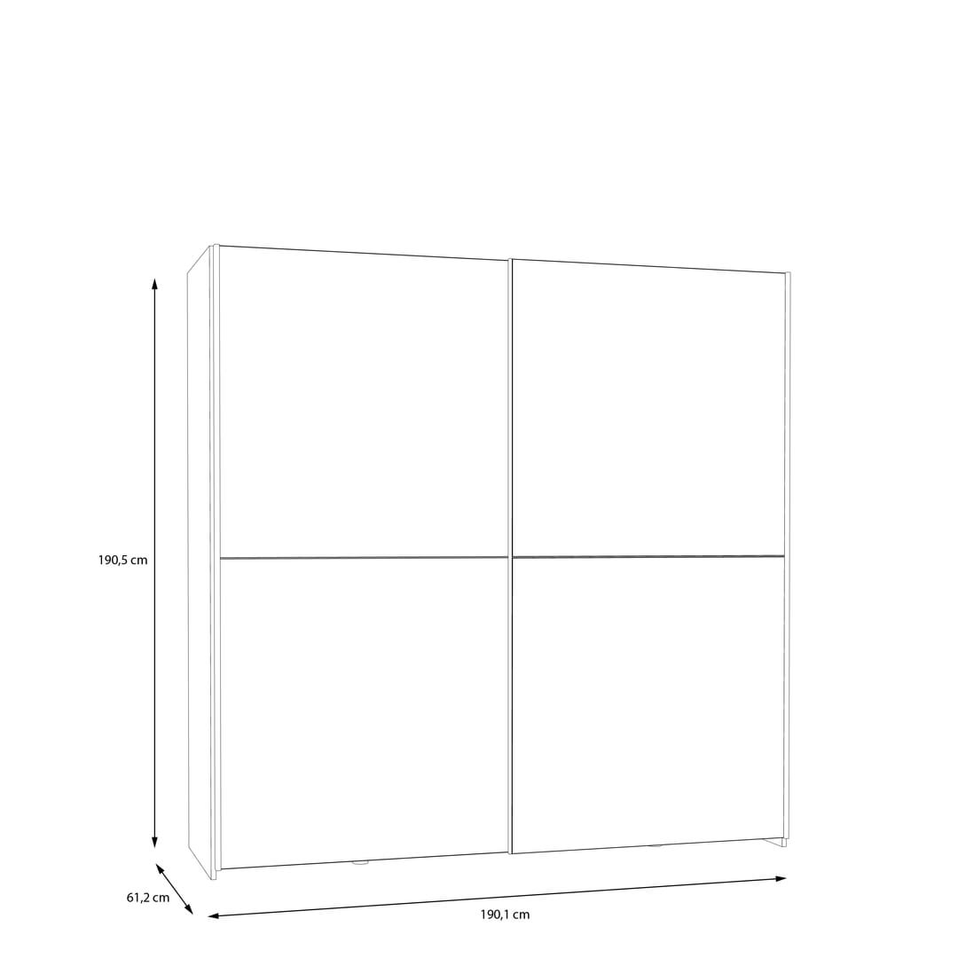 Ballara Sliding Door Wardrobe 190cm, image 14