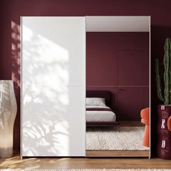 Ballara Sliding Door Wardrobe 190cm in White Gloss, image 9