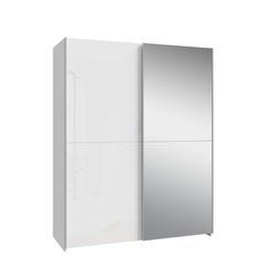 Ballara Sliding Door Wardrobe 150cm in White Gloss, image 3