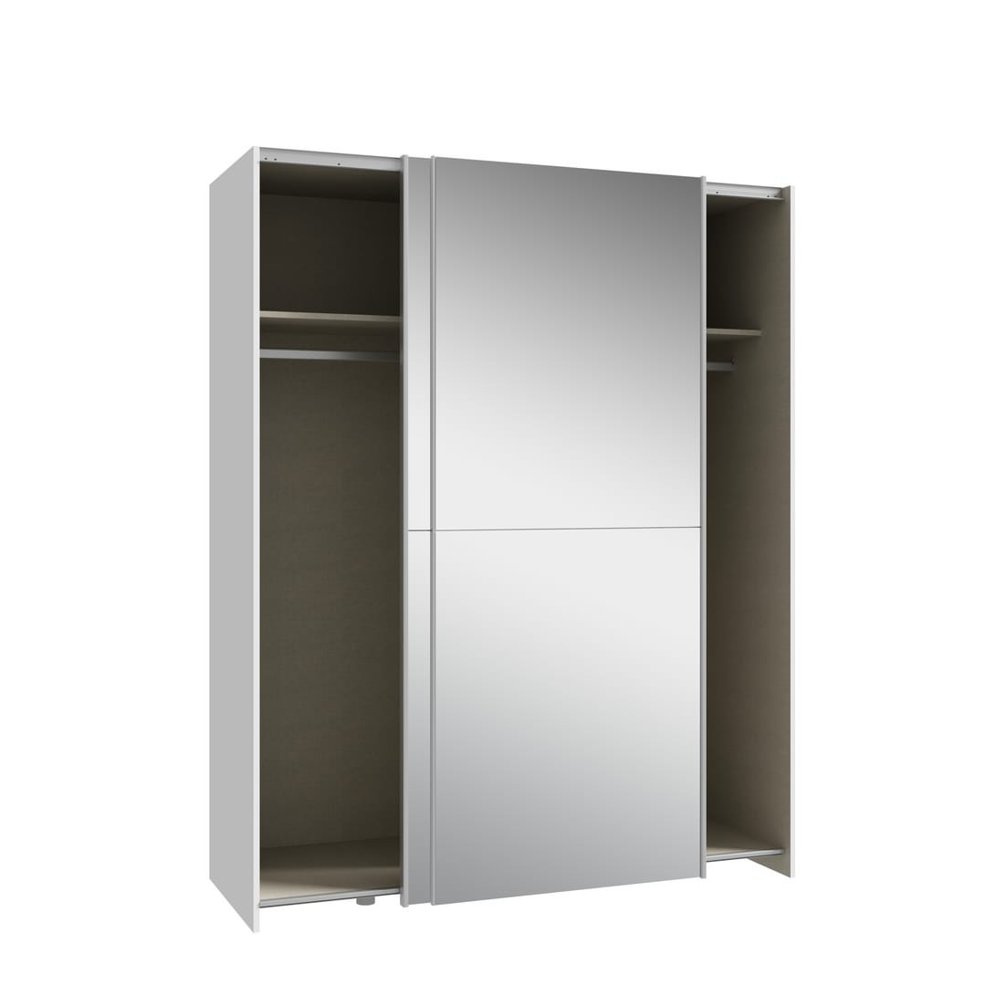 Ballara Sliding Door Wardrobe 150cm in White, image 2