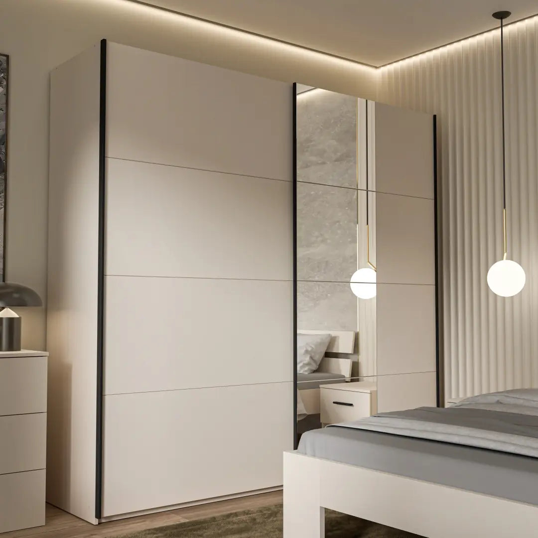 Ingalill Sliding Door Wardrobe 220cm in Sand
