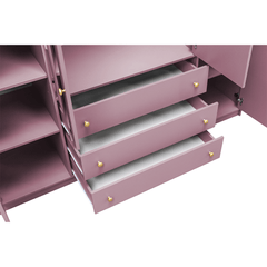 Plum Mirrored Hinged Door Wardrobe 196cm – HUDSON II D4