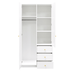 Black Mirrored Hinged Door Wardrobe 100cm – HUDSON D2