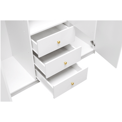 Black Mirrored Hinged Door Wardrobe 149cm – HUDSON D3