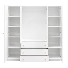 Black Mirrored Hinged Door Wardrobe 196cm – HUDSON D4