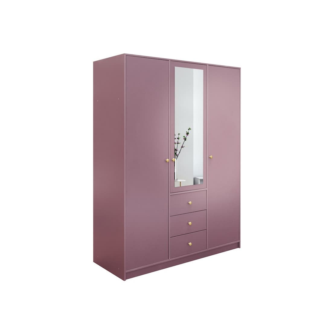 Siena II Hinged Door Wardrobe 149cm in Plum, image 7