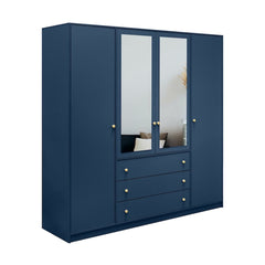 Siena II Hinged Door Wardrobe 196cm in Dark Blue, image 4