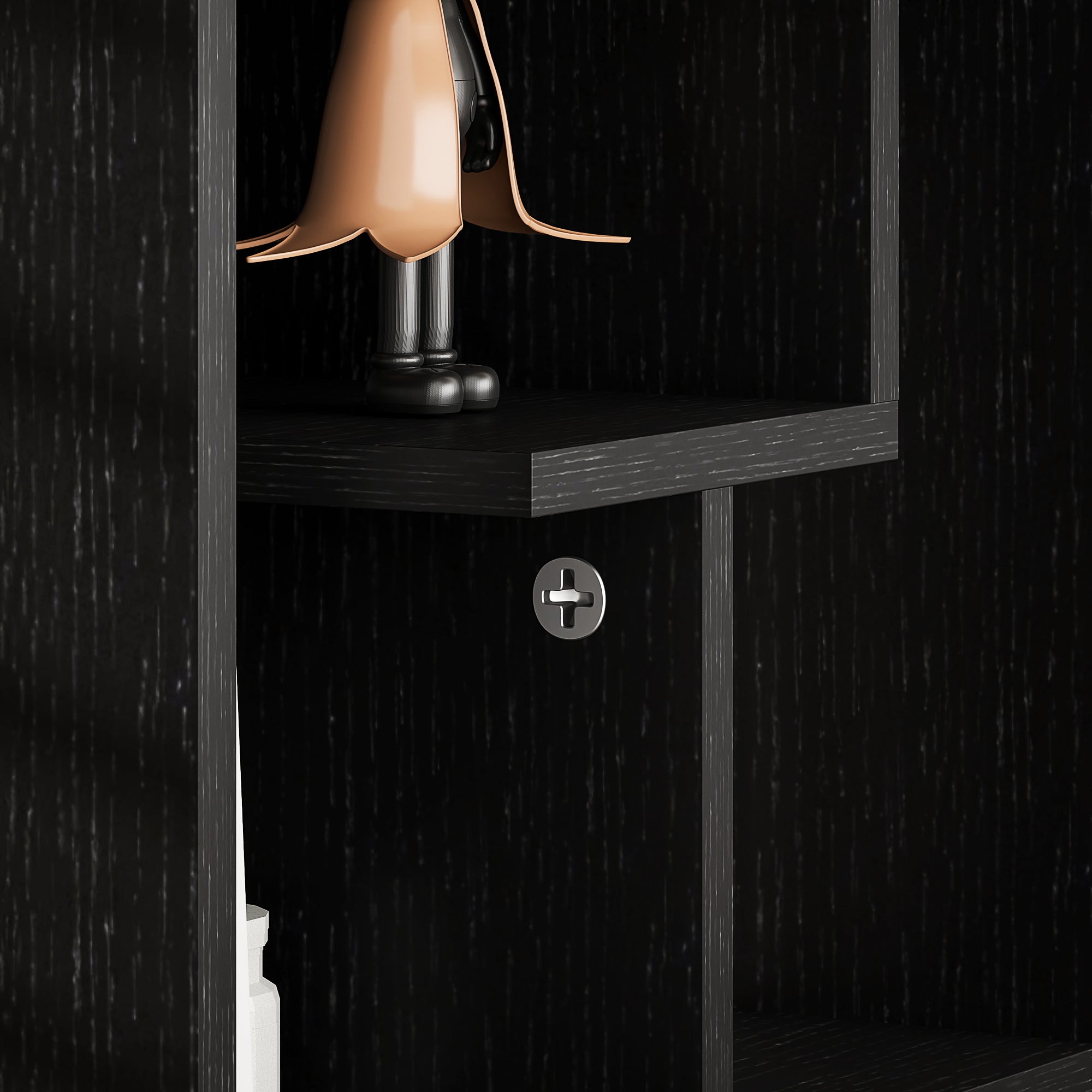 HOMCOM Side Table, 3 Tier End Table with Open Storage Shelves for Living Room, Bedroom, Black