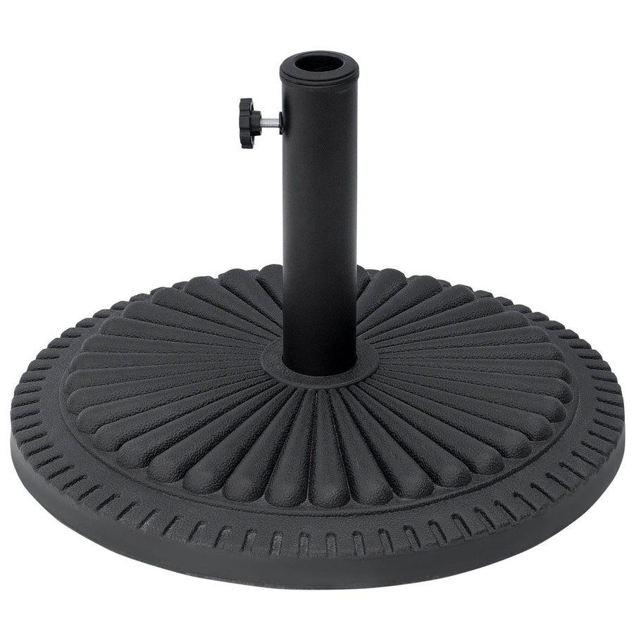 Outsunny 14kg Round Cement Parasol Base Umbrella Weight Stand Holder Fits Î¦35mm,Î¦38mm,Î¦48mm Pole for Patio Outdoor Garden - Black