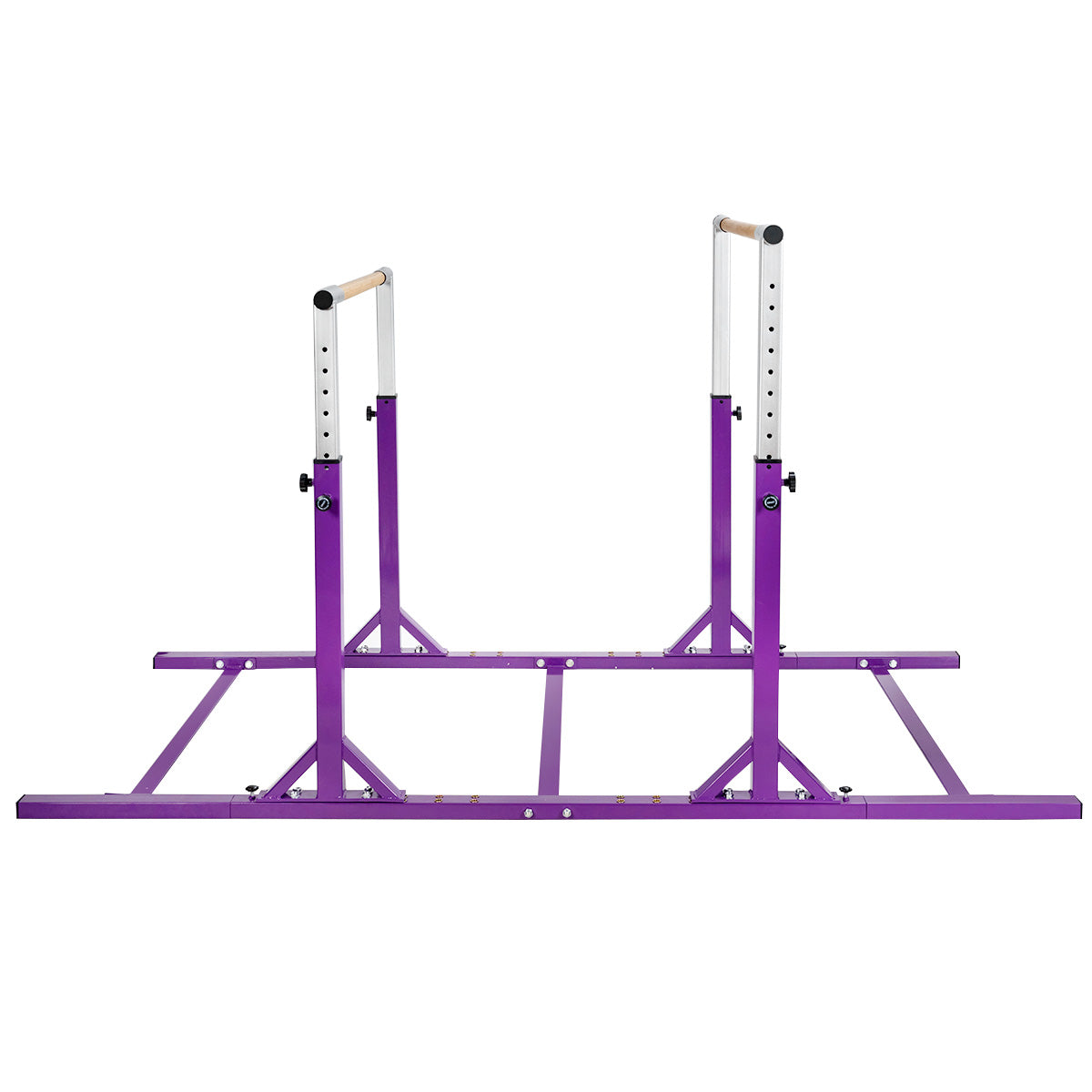 Kids Parallel Gymnastics Bar with Adjustable Width and 11-Level Heights-Purple
