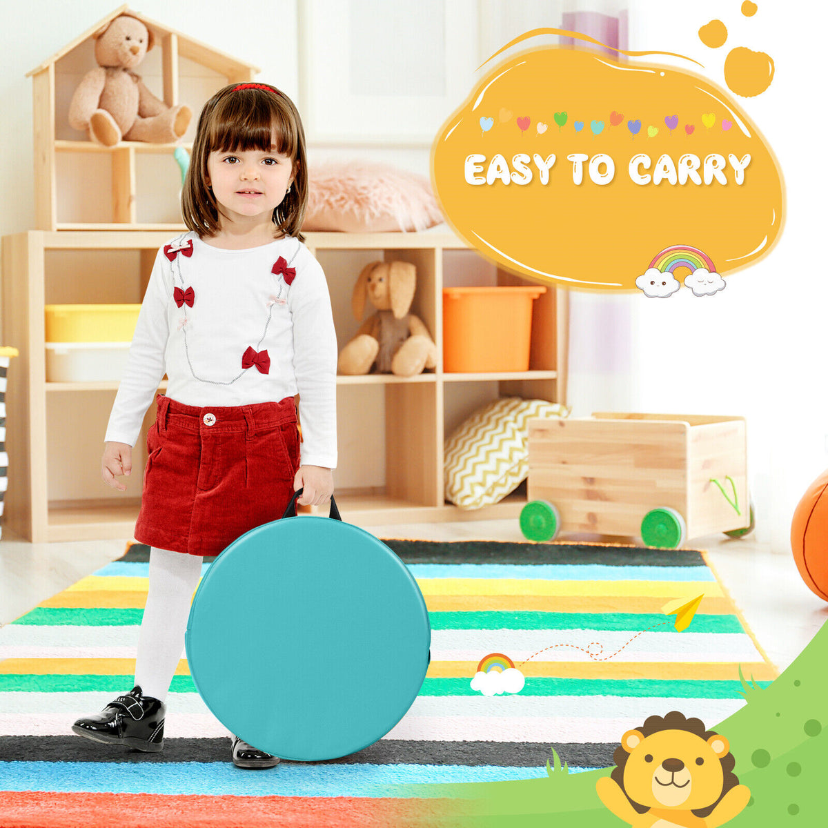 6 Pieces Kids Seat Cushions with Handle-Morandi