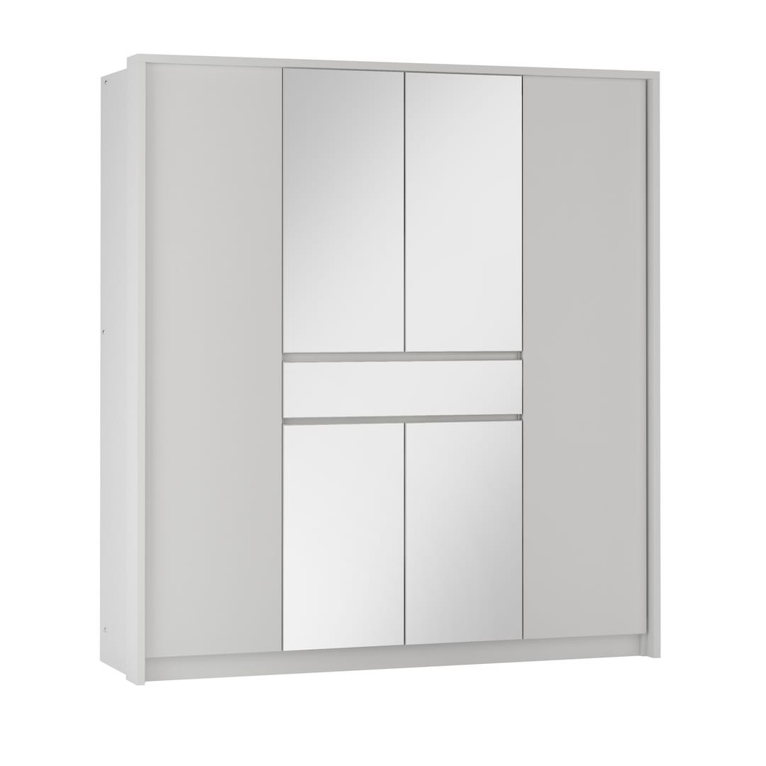 Split Hinged Door Wardrobe 200cm in White, image 4