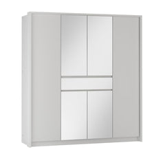 Split Hinged Door Wardrobe 200cm in White, image 4