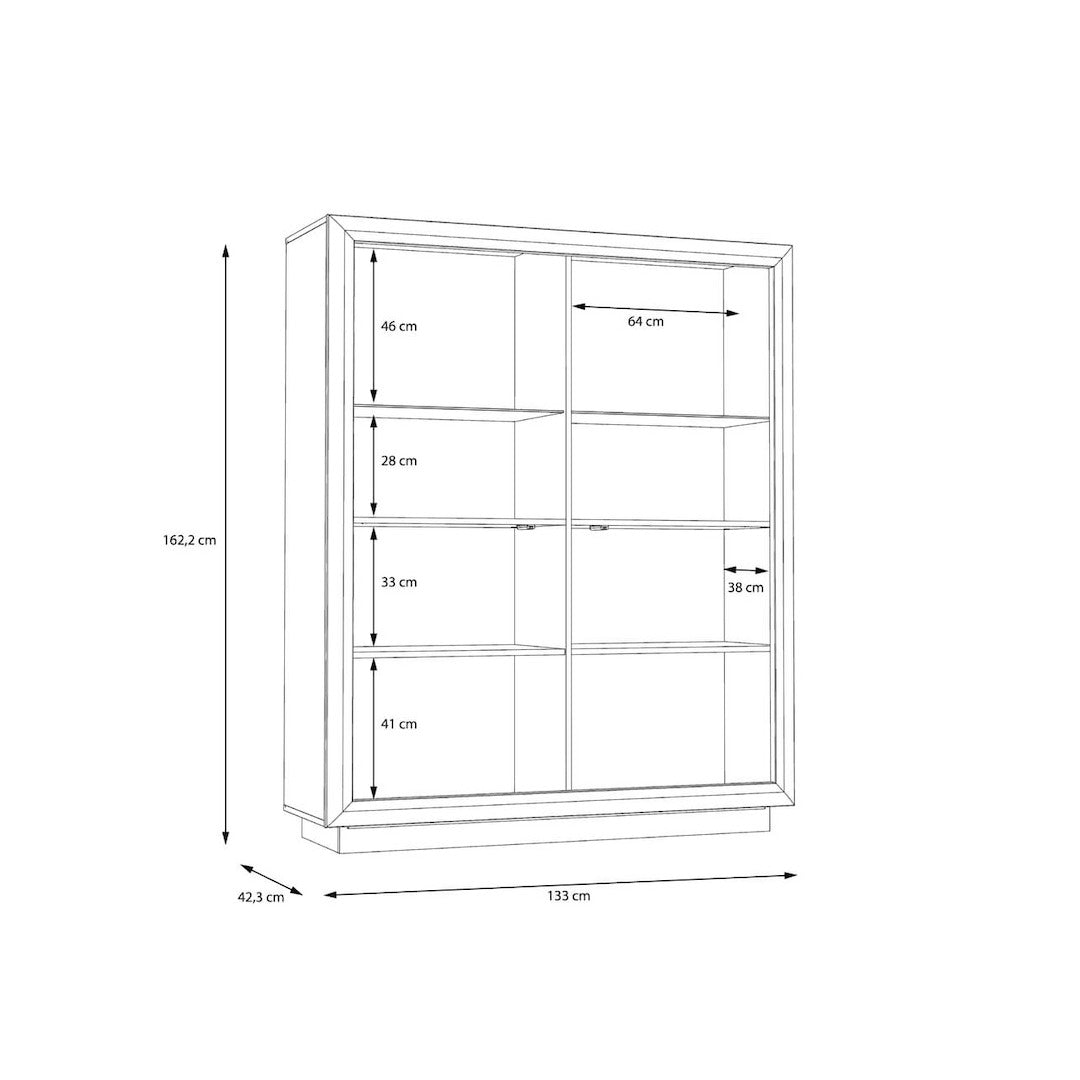Savona Display Cabinet 133cm in Black, image 7