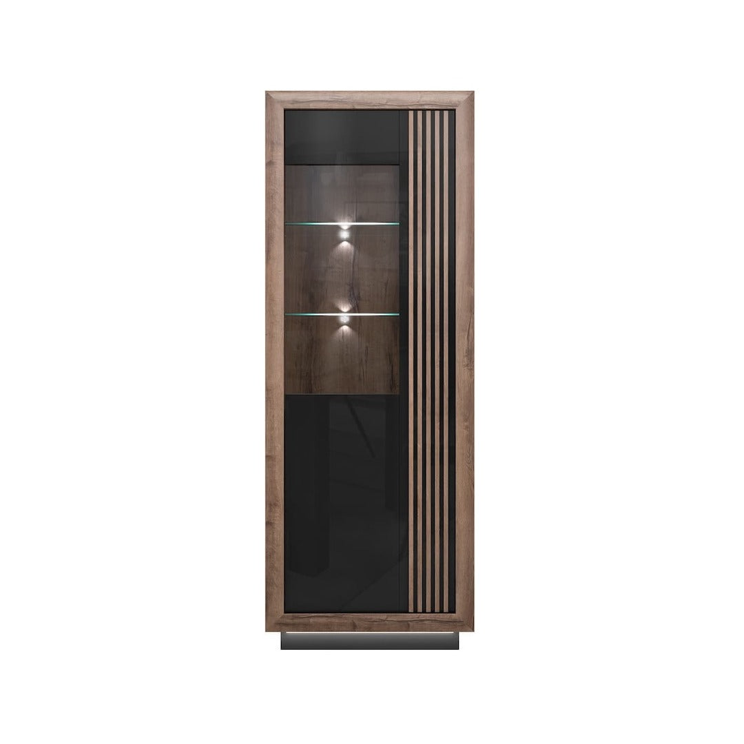 Savona Tall Display Cabinet 73cm [Left] in Black, image 6