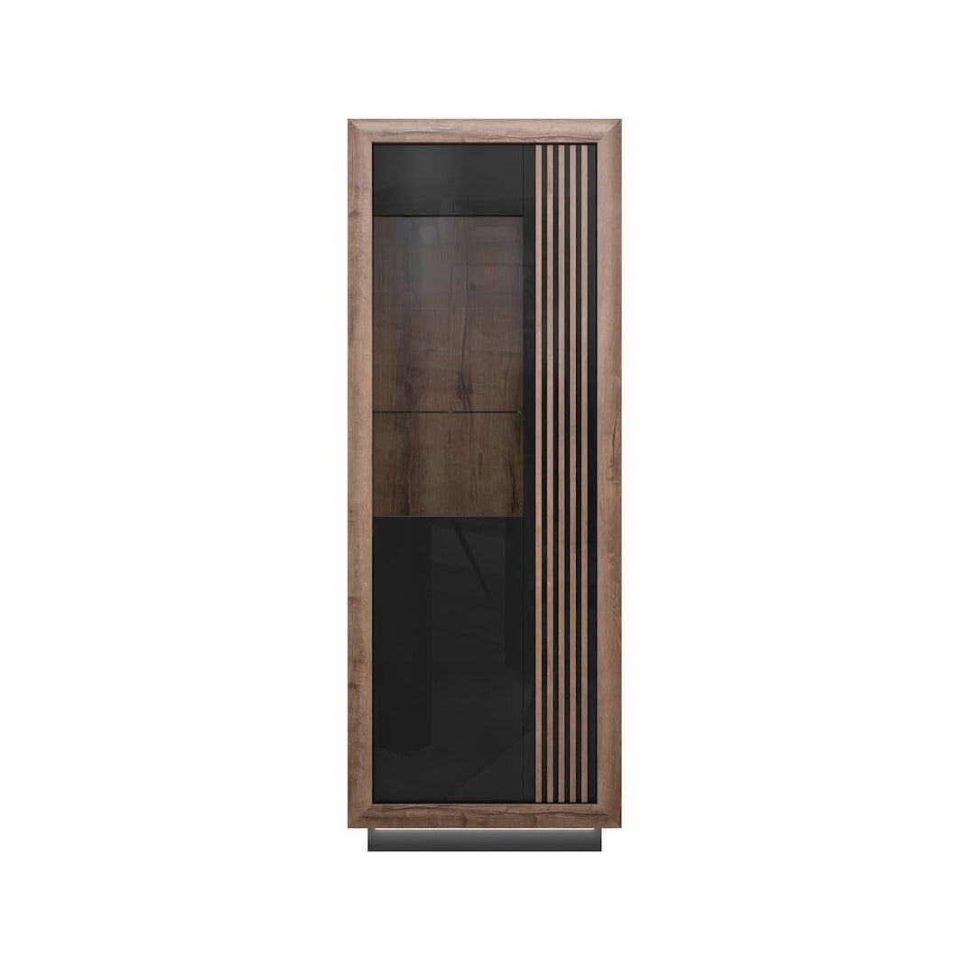 Savona Tall Display Cabinet 73cm [Left] in Black, image 4