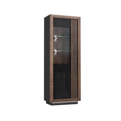 Savona Tall Display Cabinet 73cm [Left] in Black, image 3