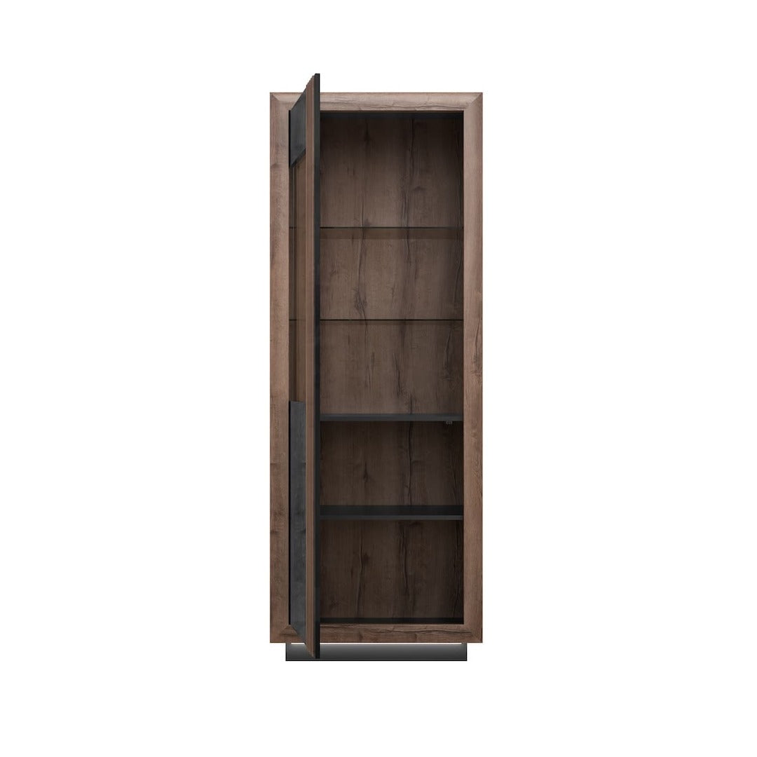 Savona Tall Display Cabinet 73cm [Left] in Black, image 5
