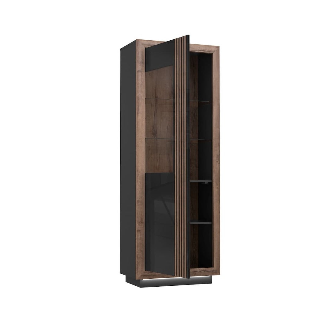 Savona Tall Display Cabinet 73cm [Left] in Black, image 2